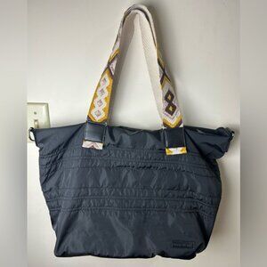 Urban Originals Hear The Music Carry All Tote Bag Black Embroidered Straps